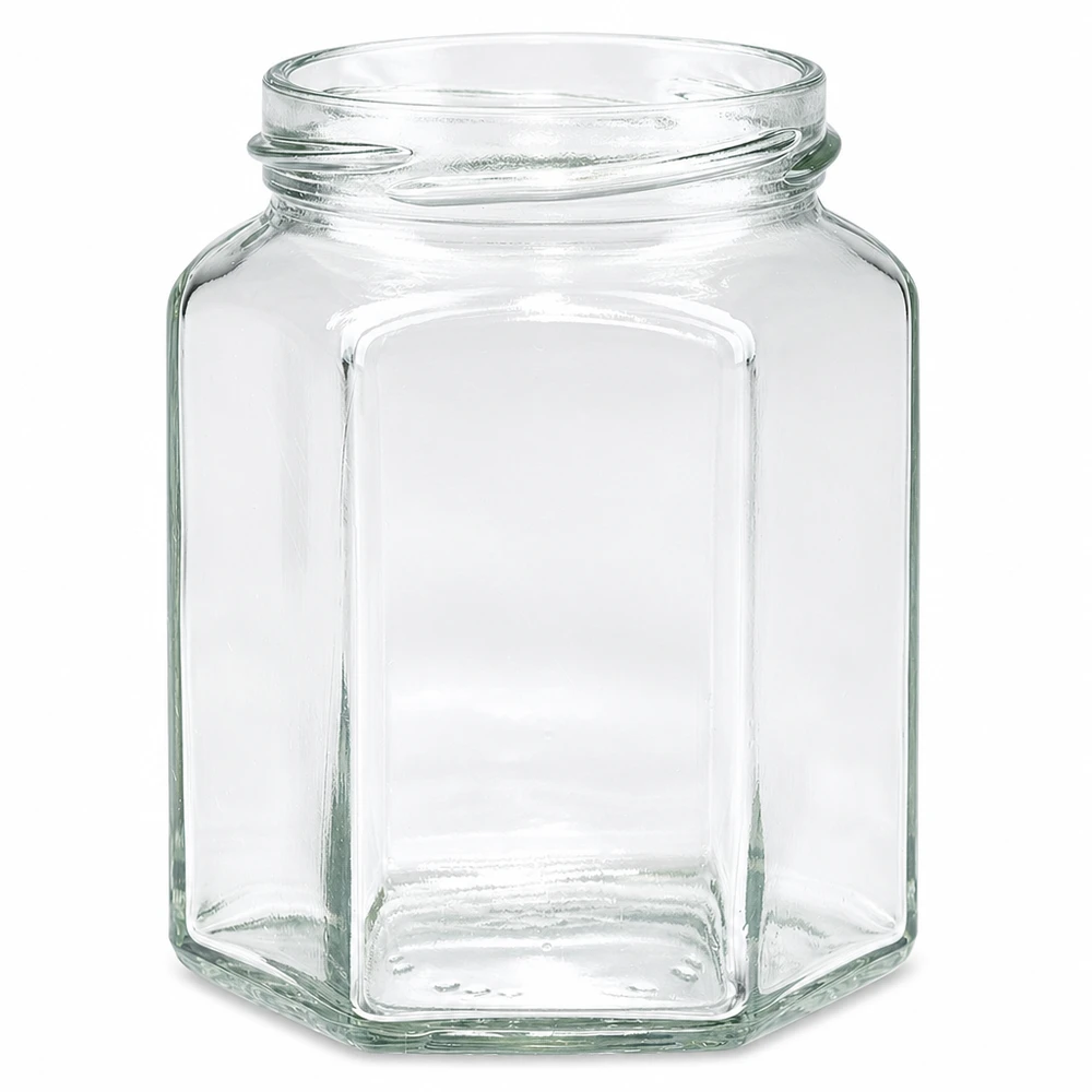 288ml Hexaglas ohne Deckel (TO63) UNiTWIST Sechseckiges Einmachglas UNiTWIST Hexa288 288ml TO63 transparent ohne Deckel