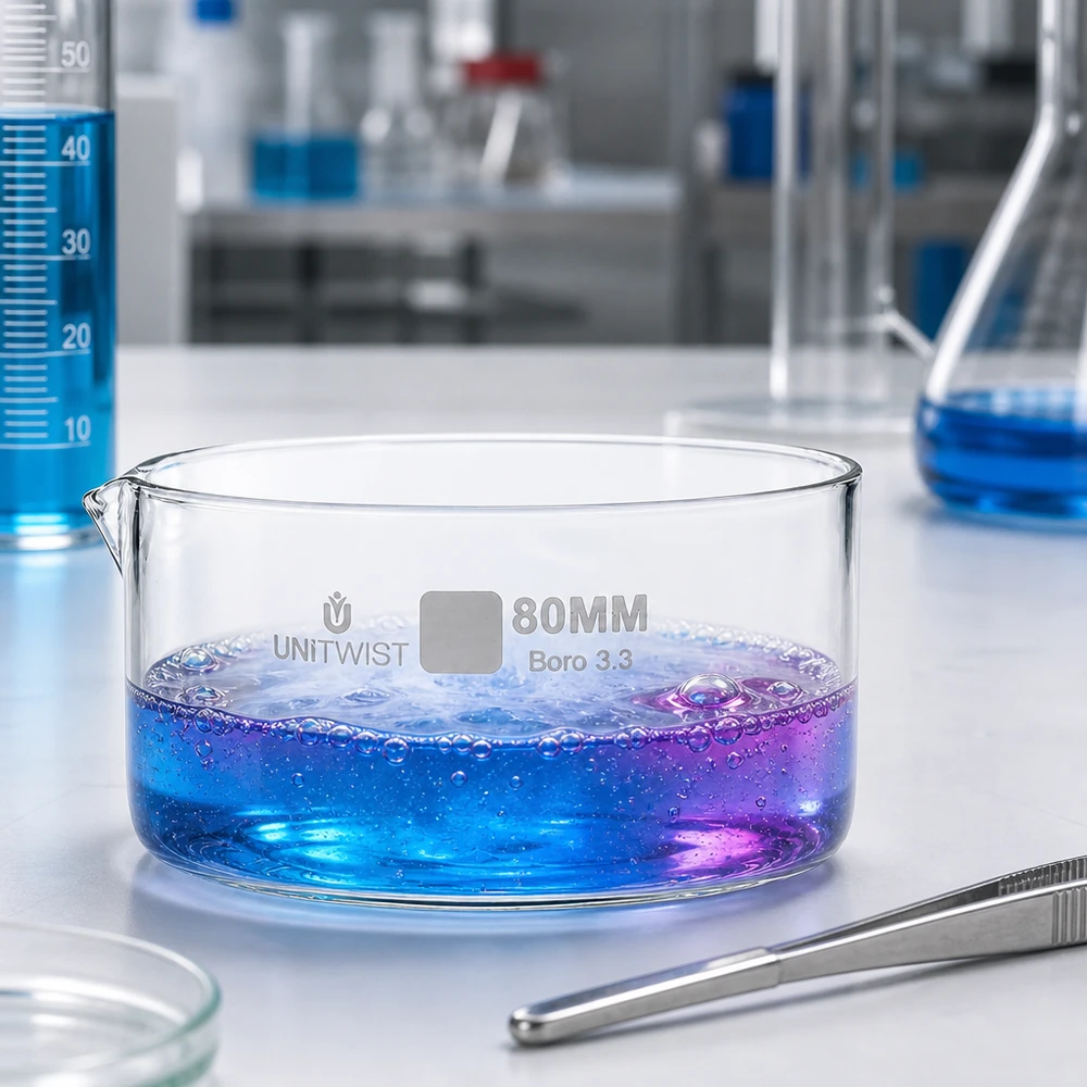 Kristallisierschale ø80mm Borosilikatglas UNiTWIST Kristallisierschale 80mm Borosilikatglas Boro 3.3 UNiTWIST für Labor und Gewerbe professionelle Qualität
