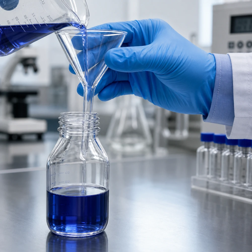 Labortrichter 35mm Kalk-Soda-Glas 60° Winkel Kurzstil für professionelle Anwendung in Labor und Industrie