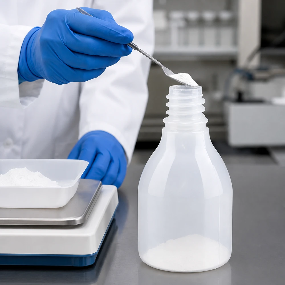 30ml Enghals-Laborflasche aus LDPE für professionelle Laboranwendungen beim präzisen Abfüllen von Pulver