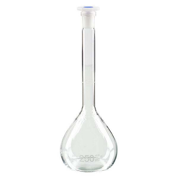 Messkolben 250ml mit Normschliff & PEHD Stopfen