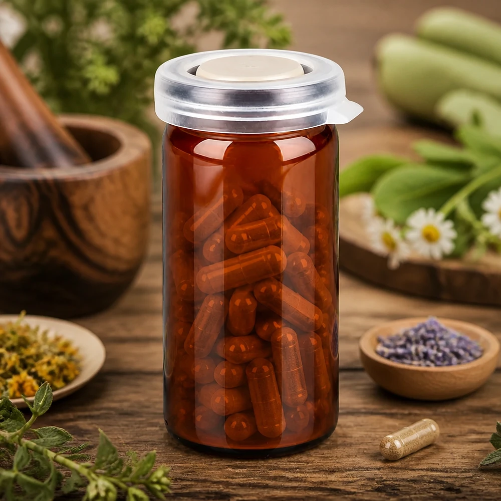 Braunes Rollrandglas 10ml mit Schnappdeckel für pharmazeutische Kapseln und Tabletten im gewerblichen Einsatz