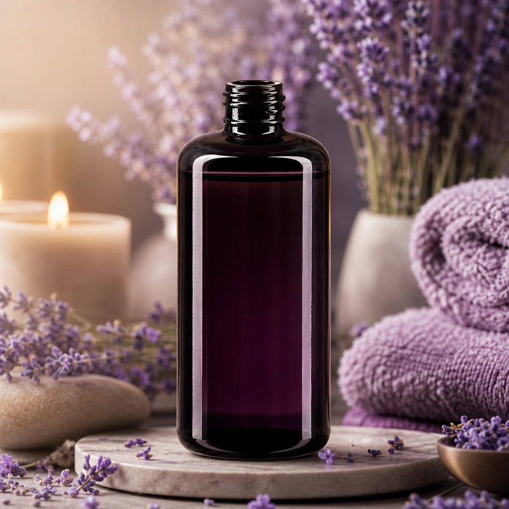 Violettglas Flasche 200ml 410/24 200ml Violettglas Kosmetikflasche Draco Miron für professionelle Aromatherapie und Naturkosmetik im Fachhandel