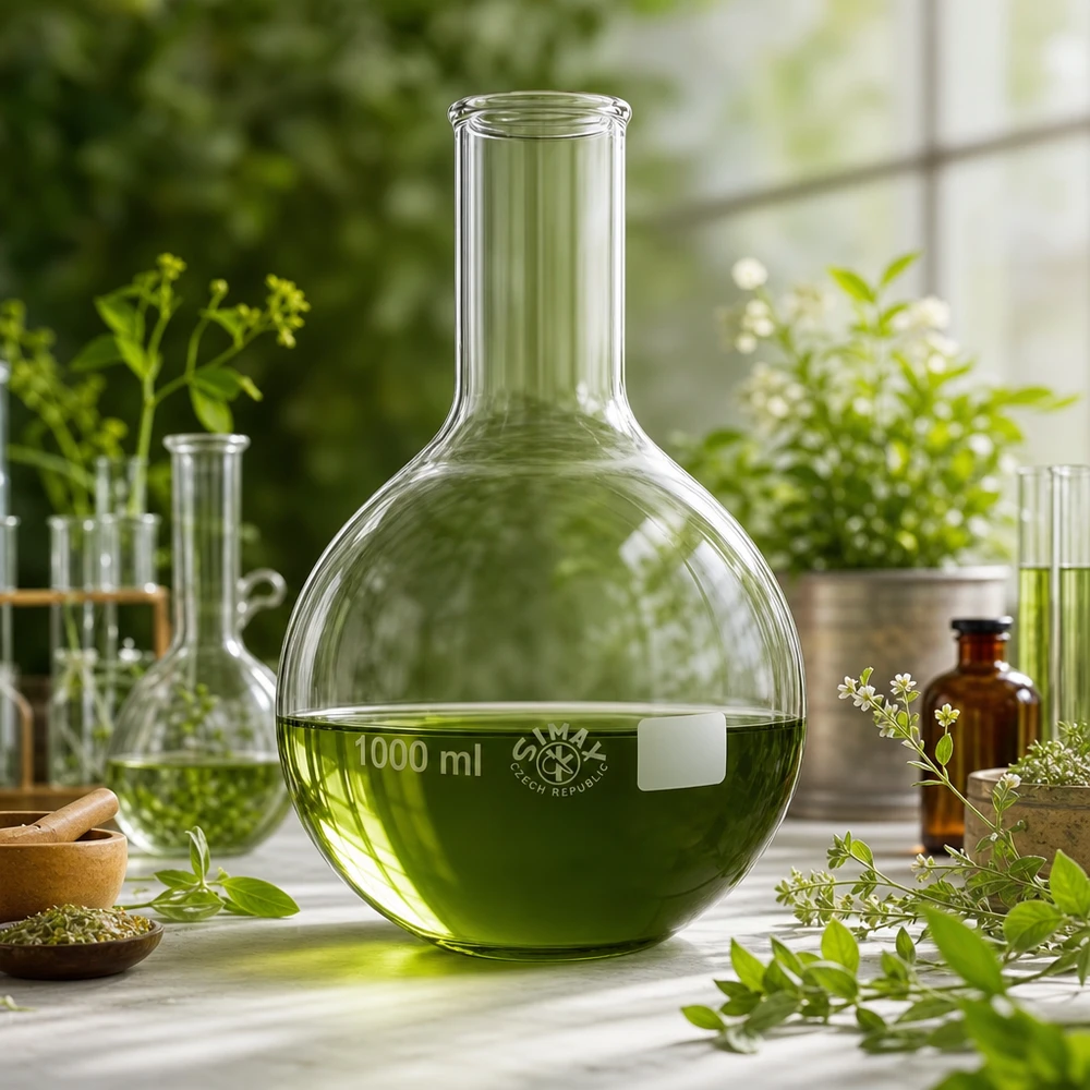 Stehkolben 1000ml Enghals Stehkolben 1000ml Enghals aus Borosilikatglas für professionelle Laboranwendungen und Destillation bei Pacadura