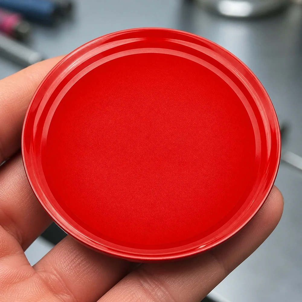 82mm BasicSeal Twist-Off-Deckel TO82 in Rot aus Weißblech für professionellen Einsatz im Lebensmittelbereich