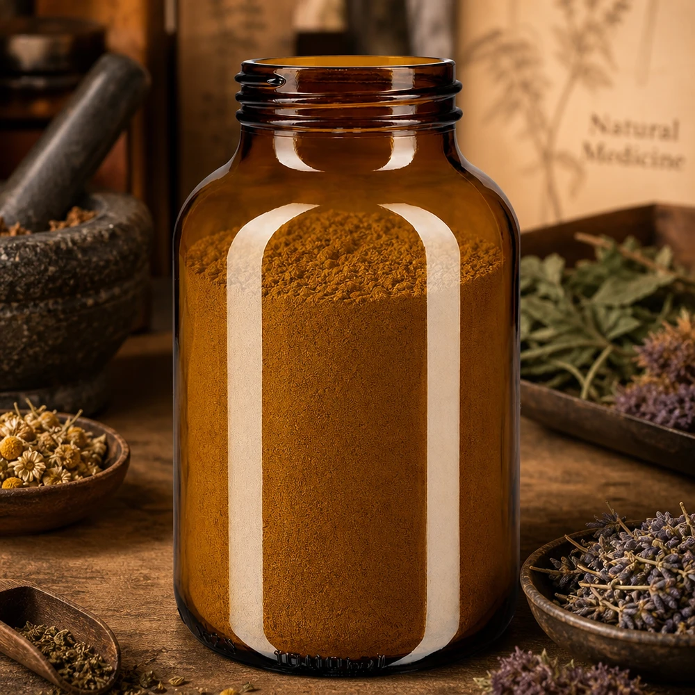 1000ml Weithalsflasche Braunglas 1000ml Weithalsflasche aus Braunglas für professionelle Lagerung von Gewürzen und Kräutern im Fachhandel