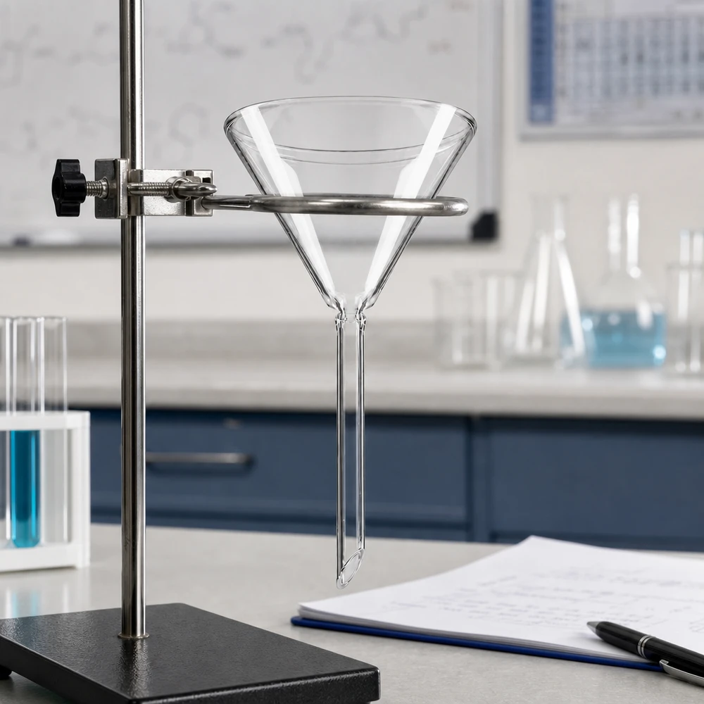 Glastrichter 70mm Durchmesser Kalk-Soda-Glas 60° Winkel Kurzstiel für professionelle Labortechnik bei Pacadura