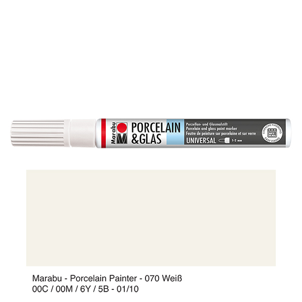 Malstift weiß 1-2mm für Glas/Porzellan Malstift weiß 1-2mm für Glas/Porzellan
