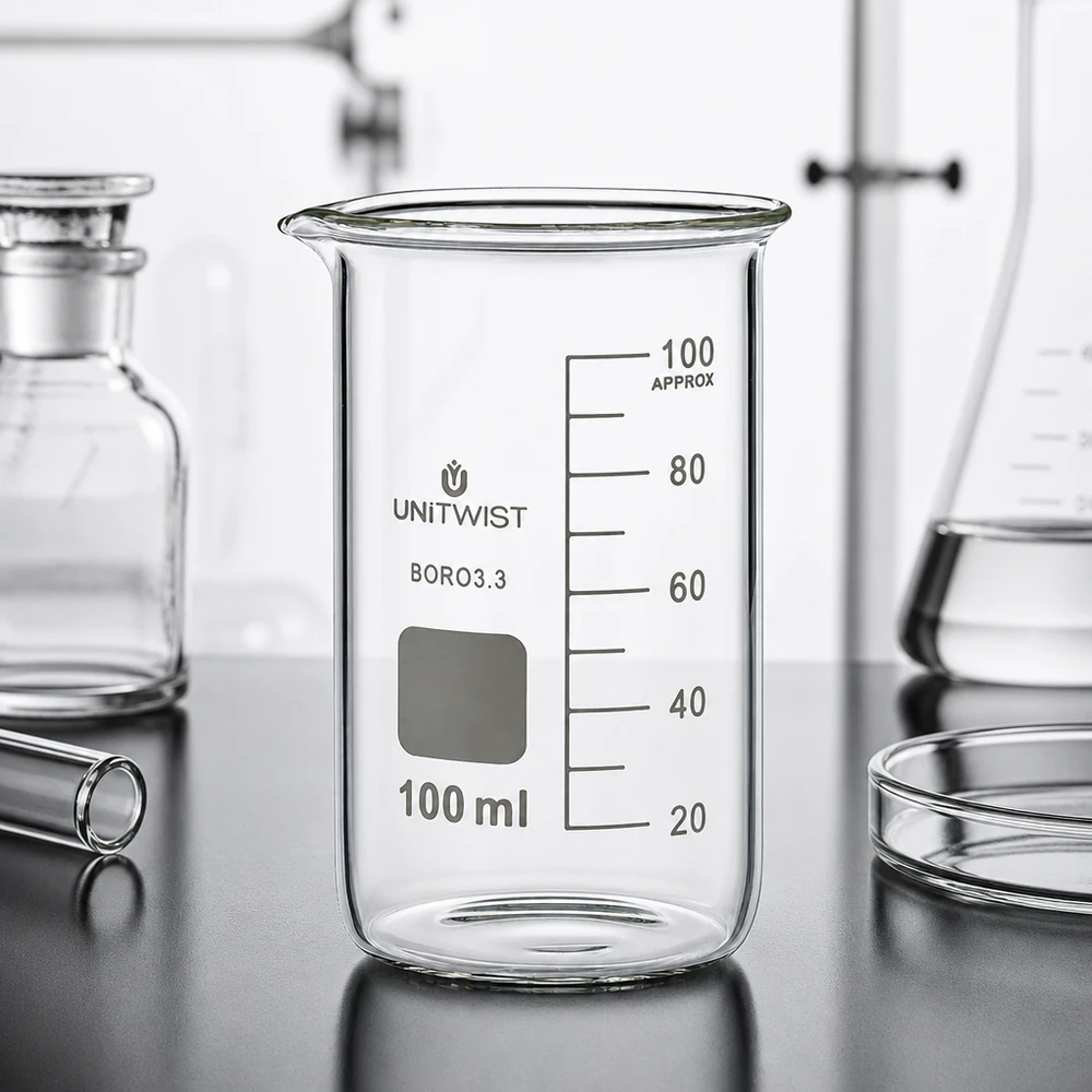 Becherglas 100ml Borosilikat, hohe Form UNiTWIST Becherglas 100ml Borosilikat hohe Form UNITWIST für professionellen Laboreinsatz im Fachhandel
