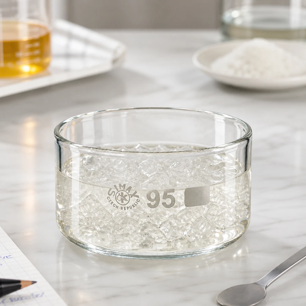 300ml Kristallisierschale ohne Ausguss Borosilikat ø95mm Kristallisierschale 300ml Borosilikatglas ø95mm ohne Ausguss SIMAX Labor Verdampfungsschale