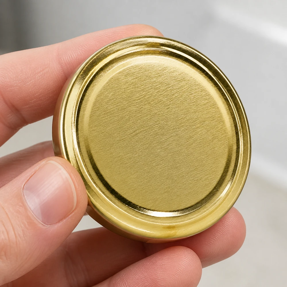 58mm BasicSeal Deckel gold (TO58) UNiTWIST 58mm TO58 BasicSeal Schraubdeckel gold Weißblech Einmachglas Deckel Großhandel Pacadura