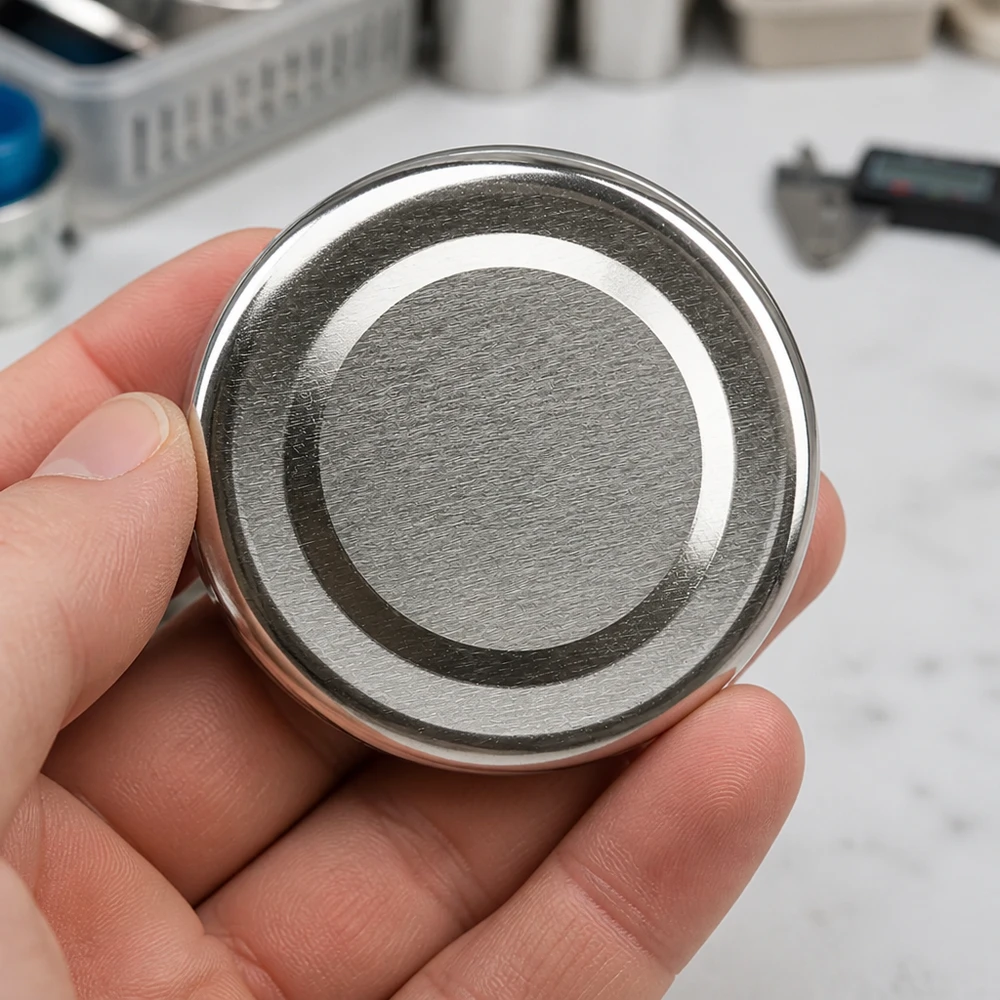 48mm TO48 BasicSeal Twist-Off-Deckel silber aus Weißblech für gewerbliche Abfüllung Pacadura