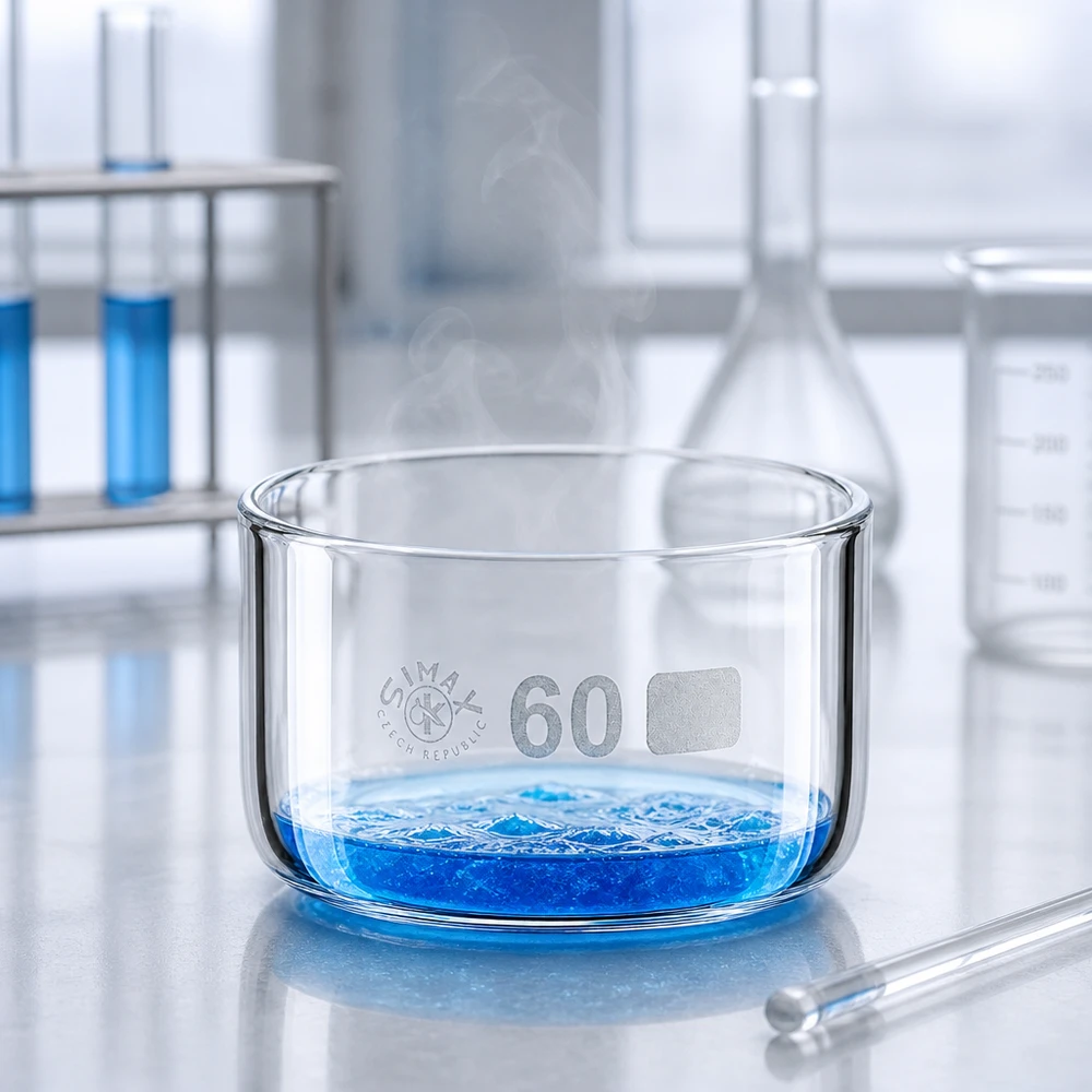60ml Kristallisierschale ohne Ausguss Borosilikat ø60mm Simax Kristallisierschale 60ml aus Borosilikatglas ohne Ausguss Ø60mm für Labor und Gewerbe