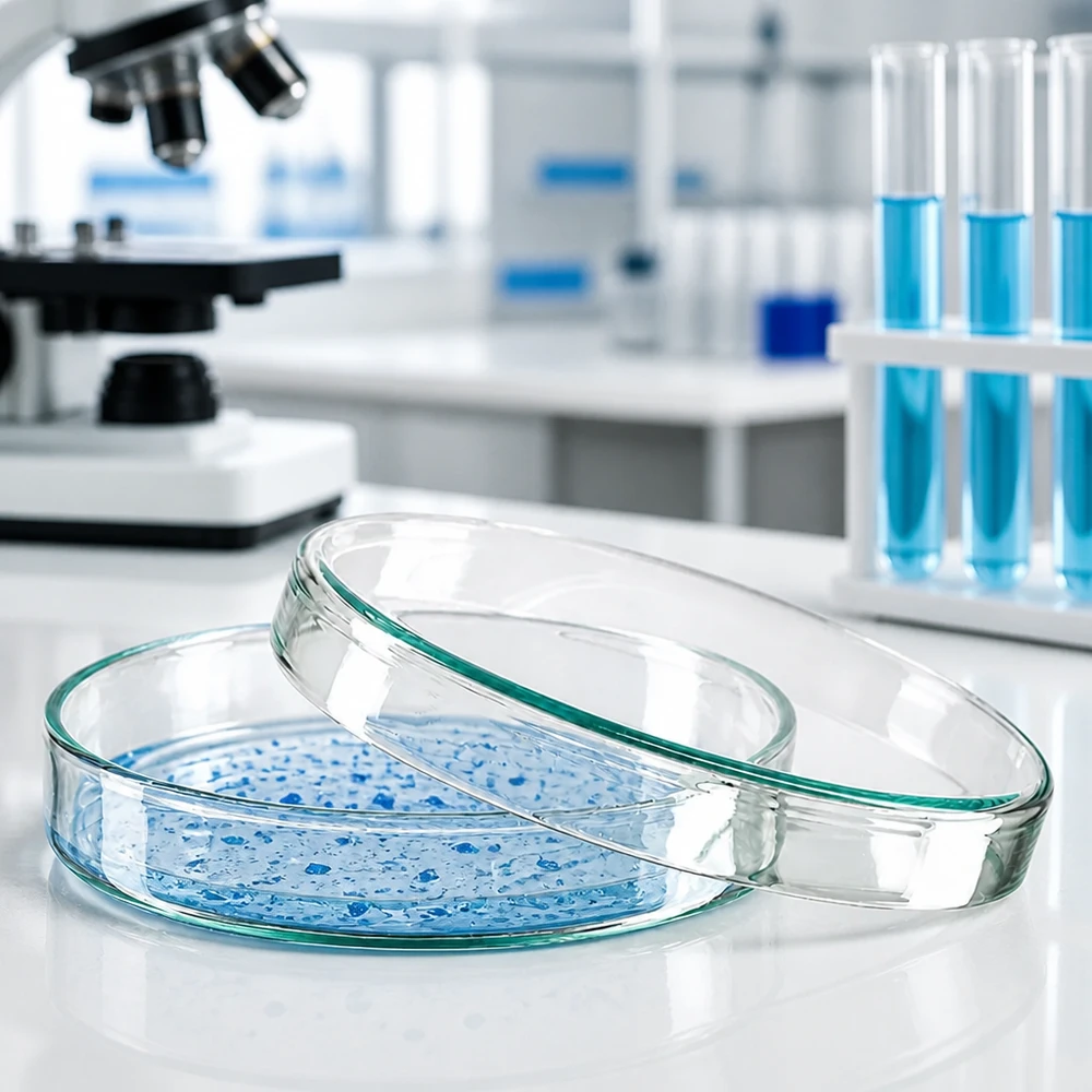 Petrischale 100x20mm Glas Petrischale 100x20mm aus Borosilikatglas für mikrobiologische Laboranwendungen im professionellen Einsatz
