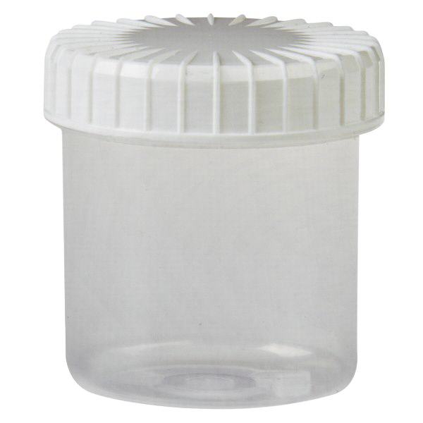 Transparente Schraubdose 75 ml mit gerilltem Verschwarz Transparente Schraubdose 75 ml mit gerilltem Verschwarz