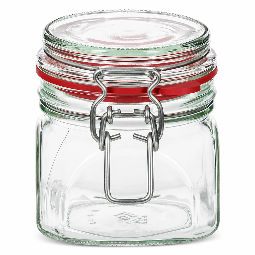 370ml Vorratsglas mit Bügelverschluss für professionelle Lagerung - hochwertiges Glas mit Gummidichtung für Gewerbebetri