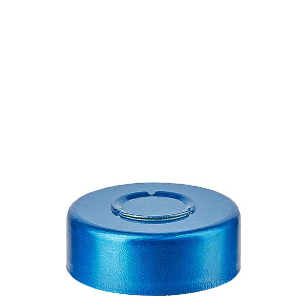 Bördelkappe 20.25 x 7.4 mm MITTEL-Abriss blau Bördelkappe 20.25 x 7.4 mm MITTEL-Abriss blau