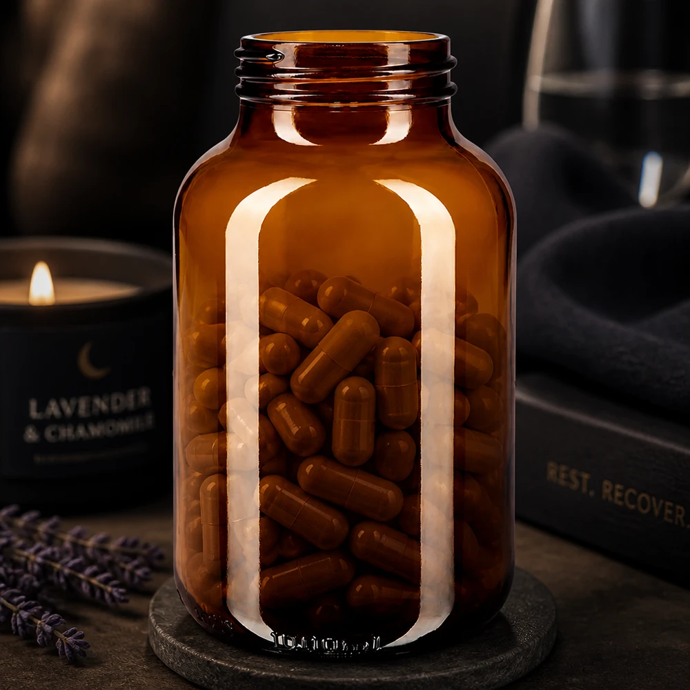 1000ml Weithalsflasche Braunglas Braunglas Weithalsflasche 1000ml mit Kapseln befüllt für professionelle Anwendung im Fachhandel bei Pacadura