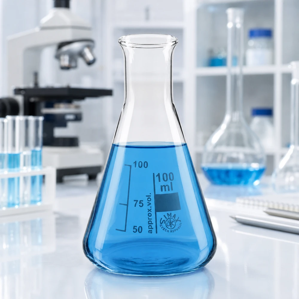 Erlenmeyerkolben 100ml Enghals Erlenmeyerkolben 100ml Enghals aus Borosilikatglas für professionelle Laboranwendungen bei Pacadura.de