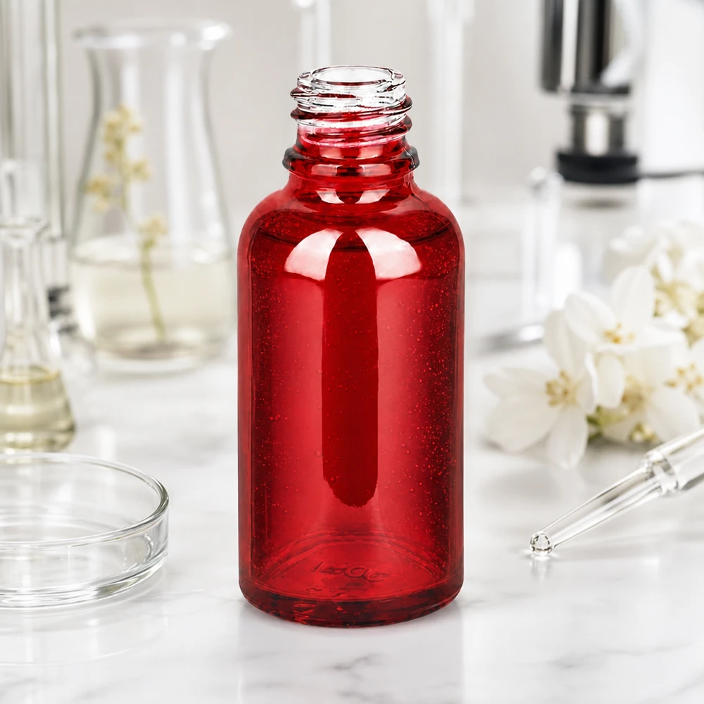 30ml Apothekerflasche RedLine aus rotem Glas mit UT18/30 UNiTWIST Gewinde für professionelle Anwendung