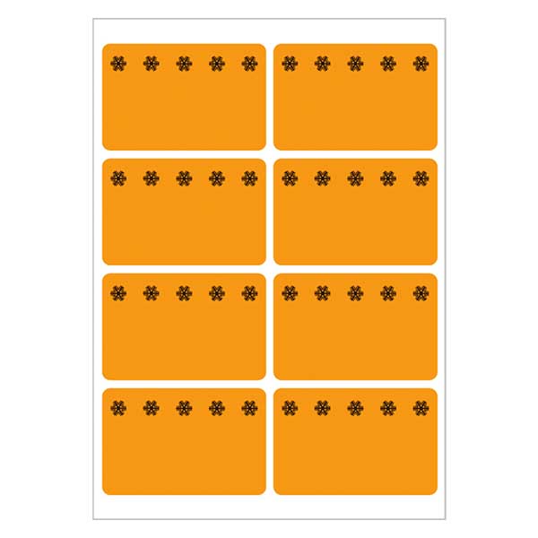 Tiefkühletiketten orange (48 Aufkleber) 26x40mm