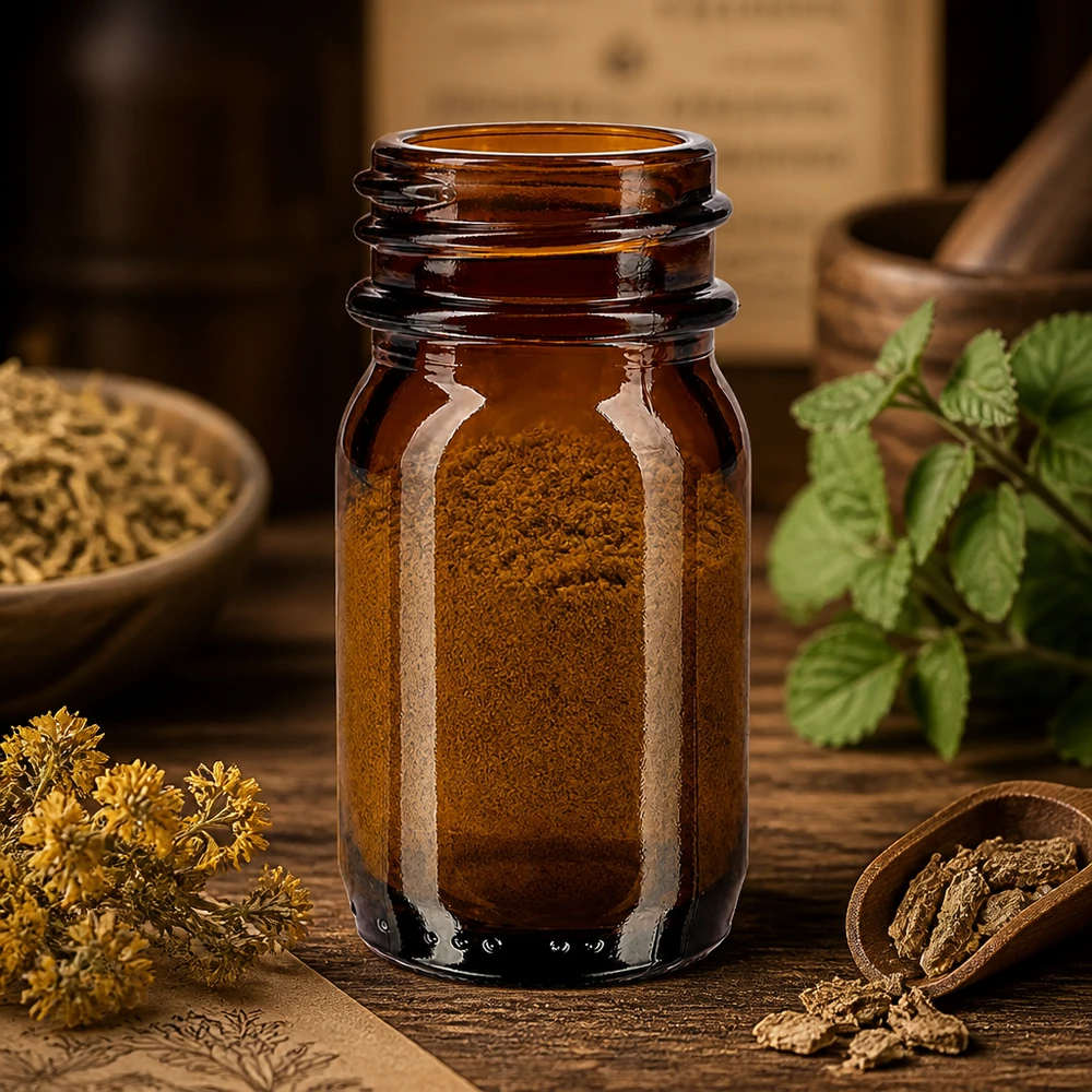 30ml Weithalsflasche Braunglas für professionelle Lagerung von Gewürzen und Kräutern im Fachhandel