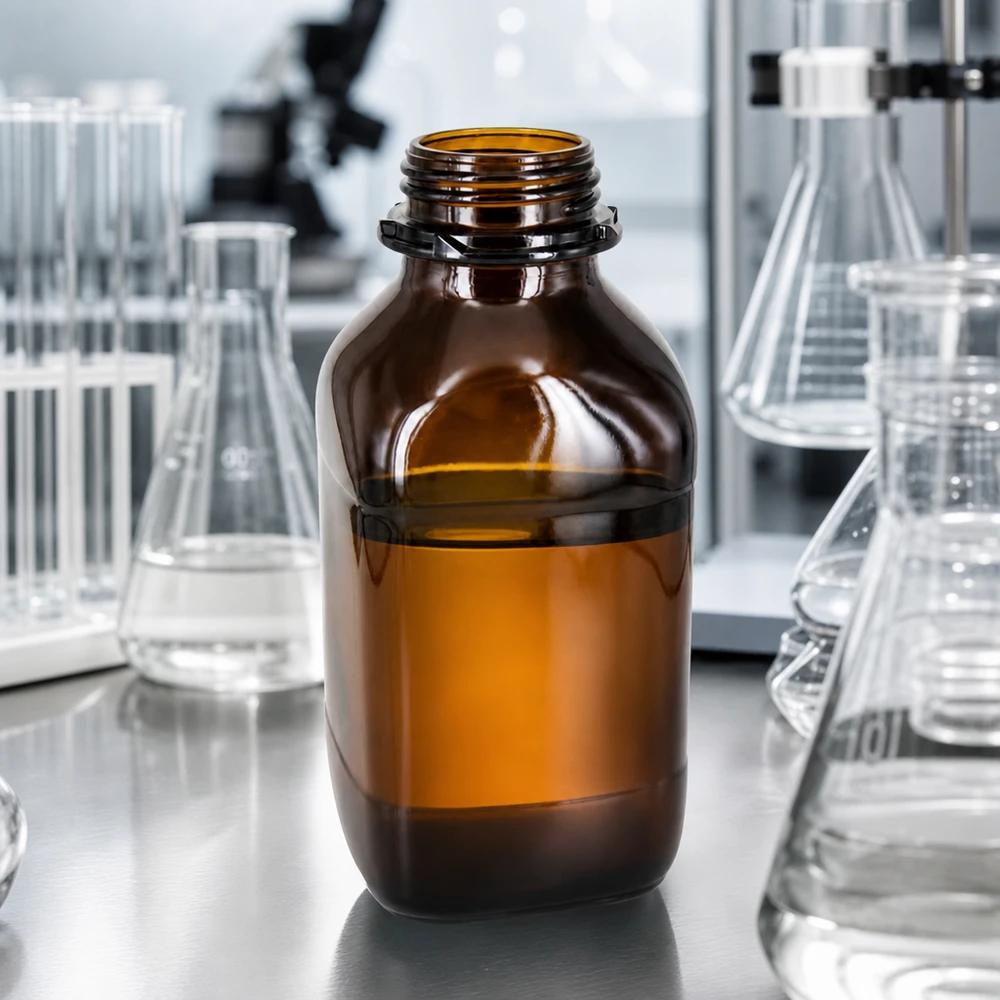 1000ml Chemikalienflasche Braunglas DIN 54 - Professionelle Lagerlösung 1000ml Braunglas Chemikalienflasche für professionelle Laboranwendungen und sichere Chemikalienlagerung
