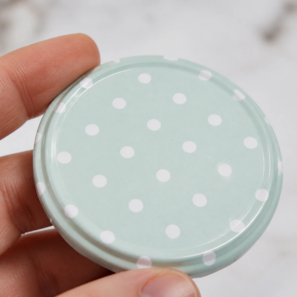 63mm BasicSeal Einmachdeckel TO63 Punkte mint matt Metalldeckel für Gläser gewerblicher Einsatz Pacadura