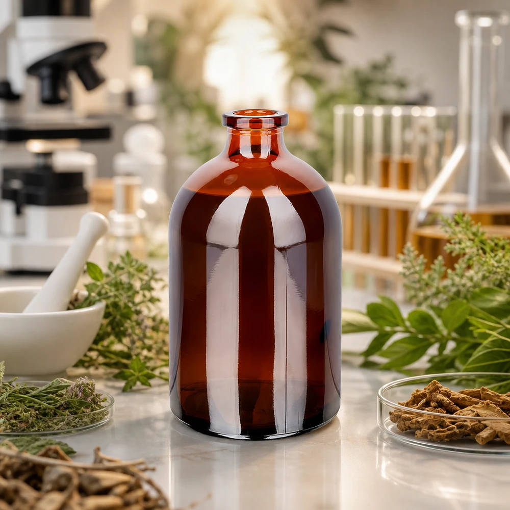 Injektionsflasche Braunglas 100ml Injektionsflasche Braunglas 100ml für pharmazeutischen und gewerblichen Einsatz im Labor