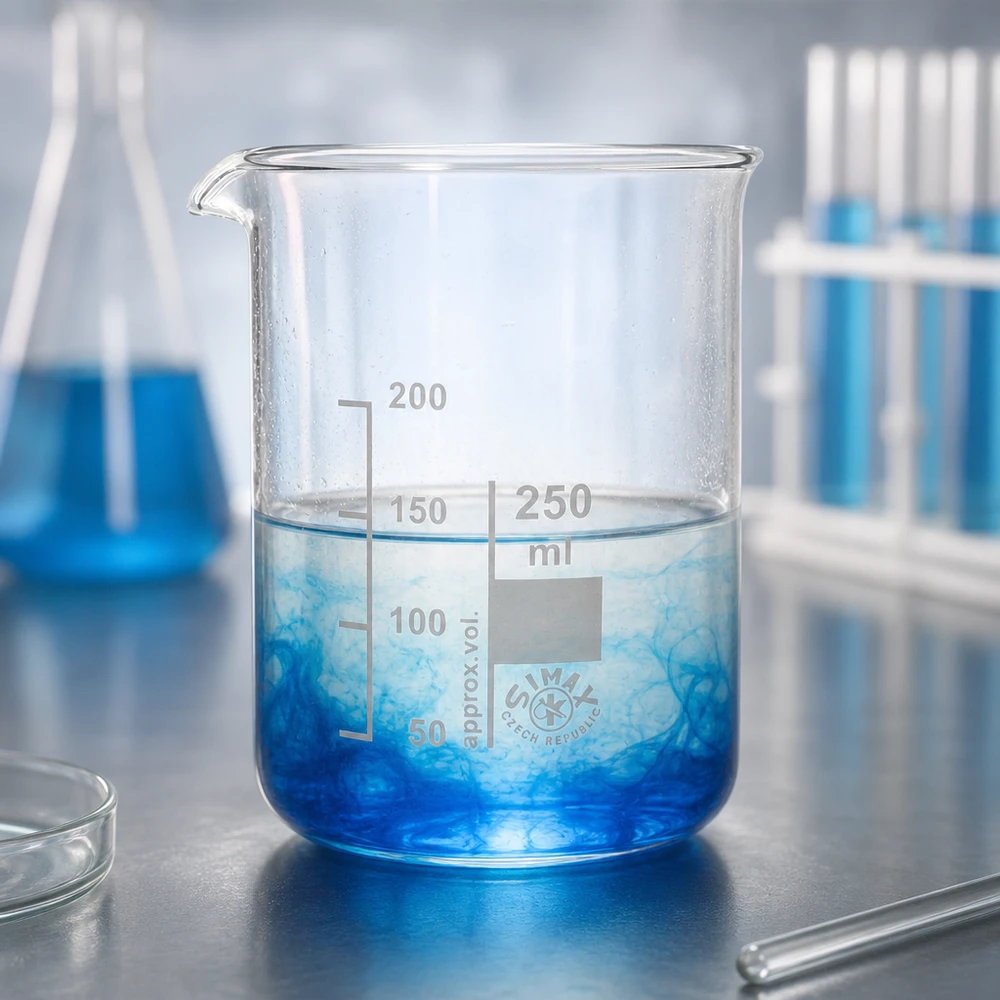 Becherglas 250ml Borosilikatglas niedrige Form für professionelle Laboranwendungen bei Pacadura.de
