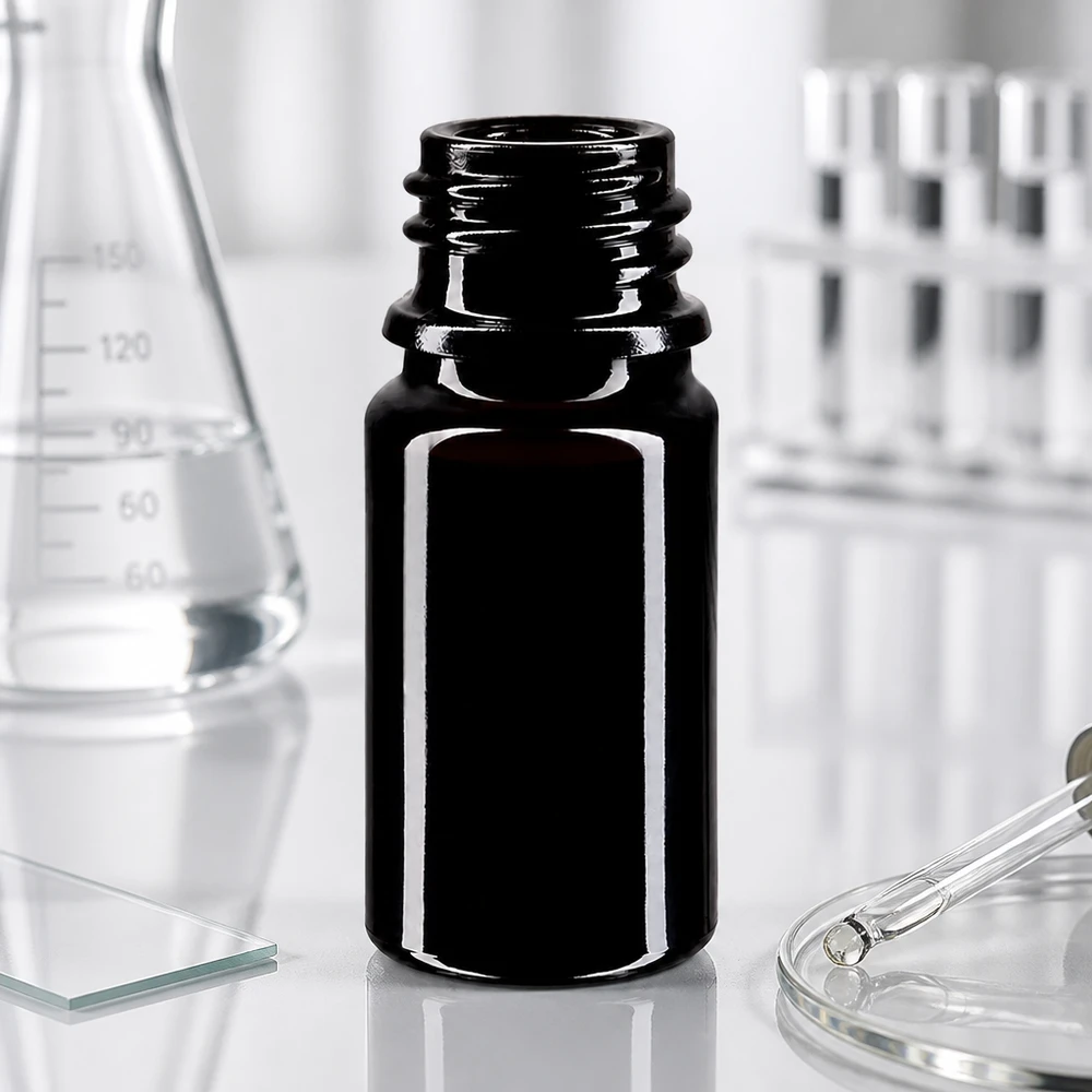Violettglas Flasche 5ml DIN 18 (Mironglas) 5ml Tropfflasche Orion Violettglas Miron für professionelle Anwendung im Labor und Fachhandel
