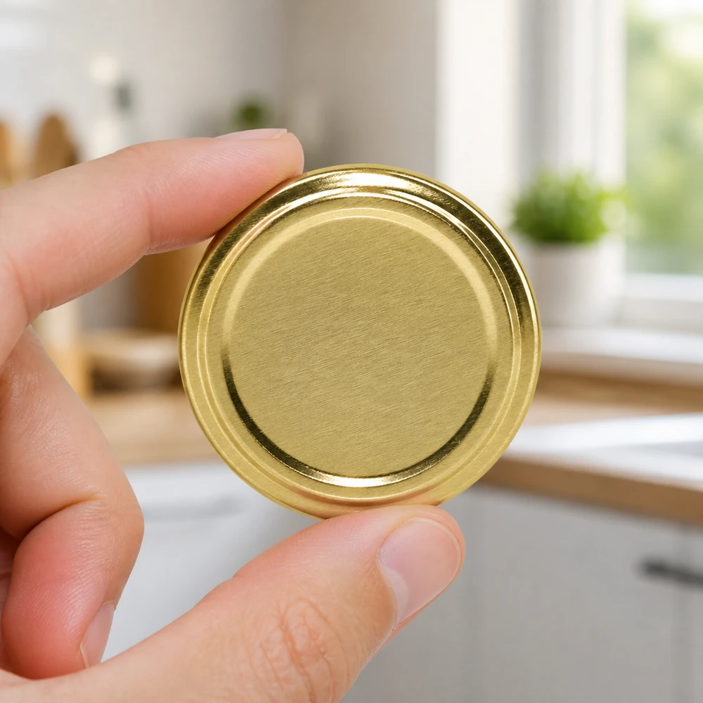 70mm BasicSeal Deckel gold (TO70) UNiTWIST 70mm BasicSeal Twist-Off Deckel TO70 gold aus Weißblech für professionellen Einsatz im Lebensmittelbereich