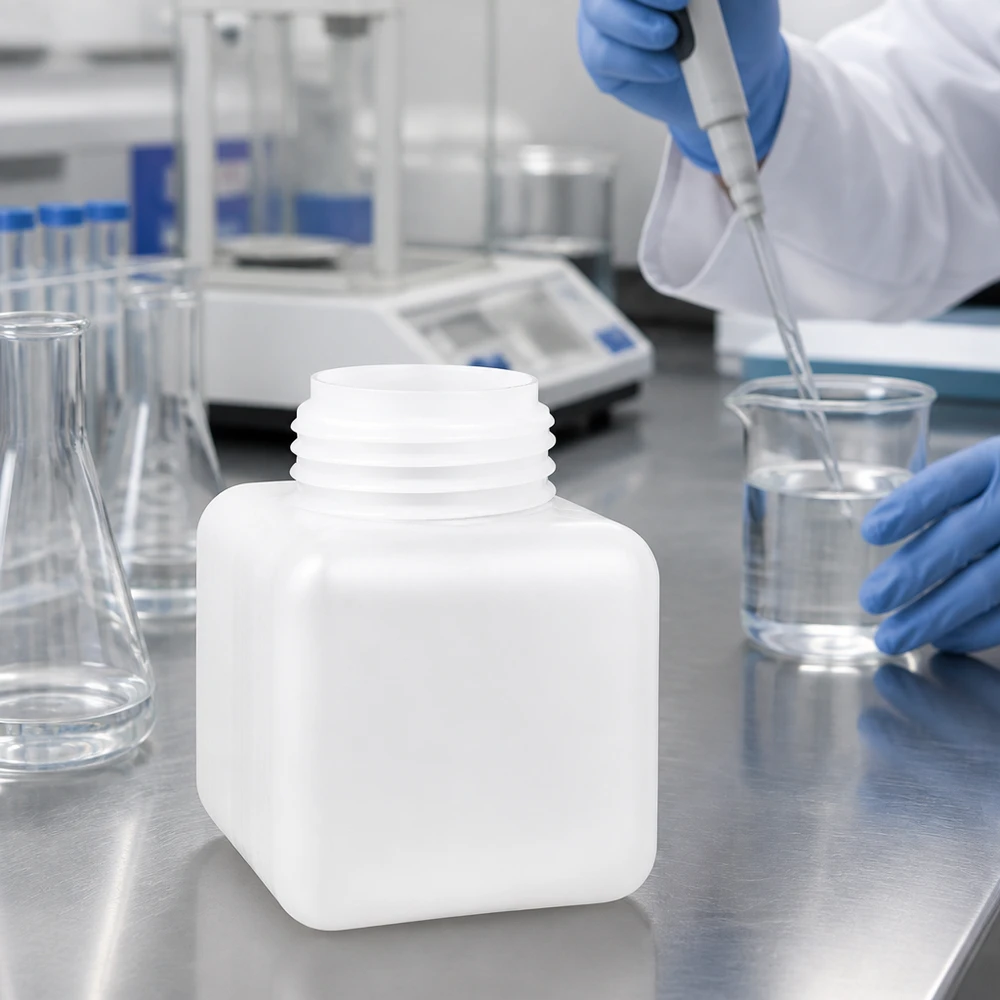 Chemikalienflasche 500ml Weithals PE-HD naturfarbig für professionellen Laboreinsatz Pacadura