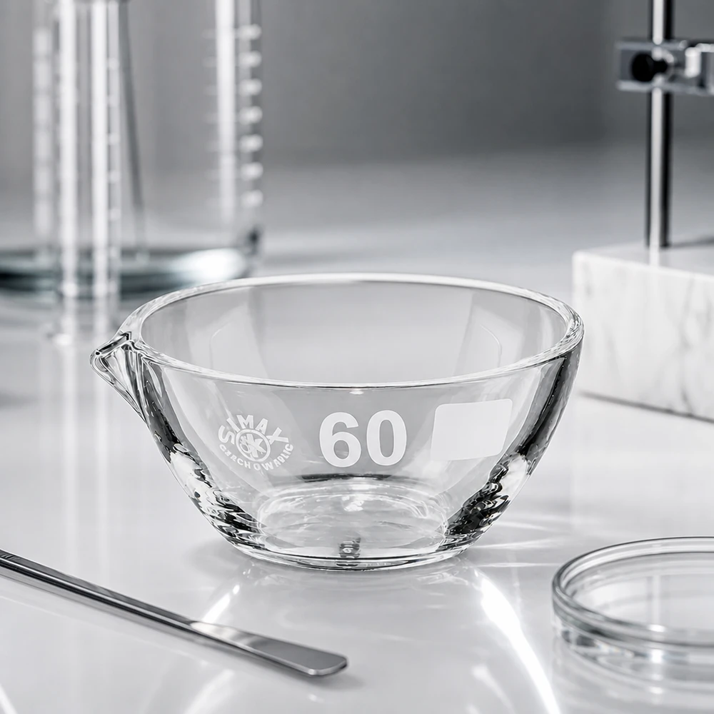 45ml Abdampfschale Borosilikat mit Ausguss ø60mm für professionelle Laboranwendungen bei Pacadura.de