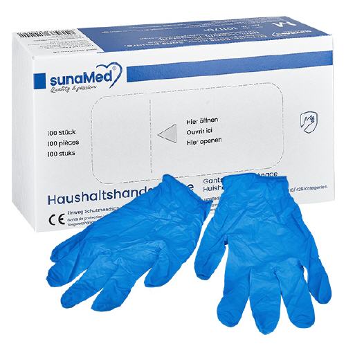 Karton mit 100 SunaMed Einmalhandschuhen Größe M