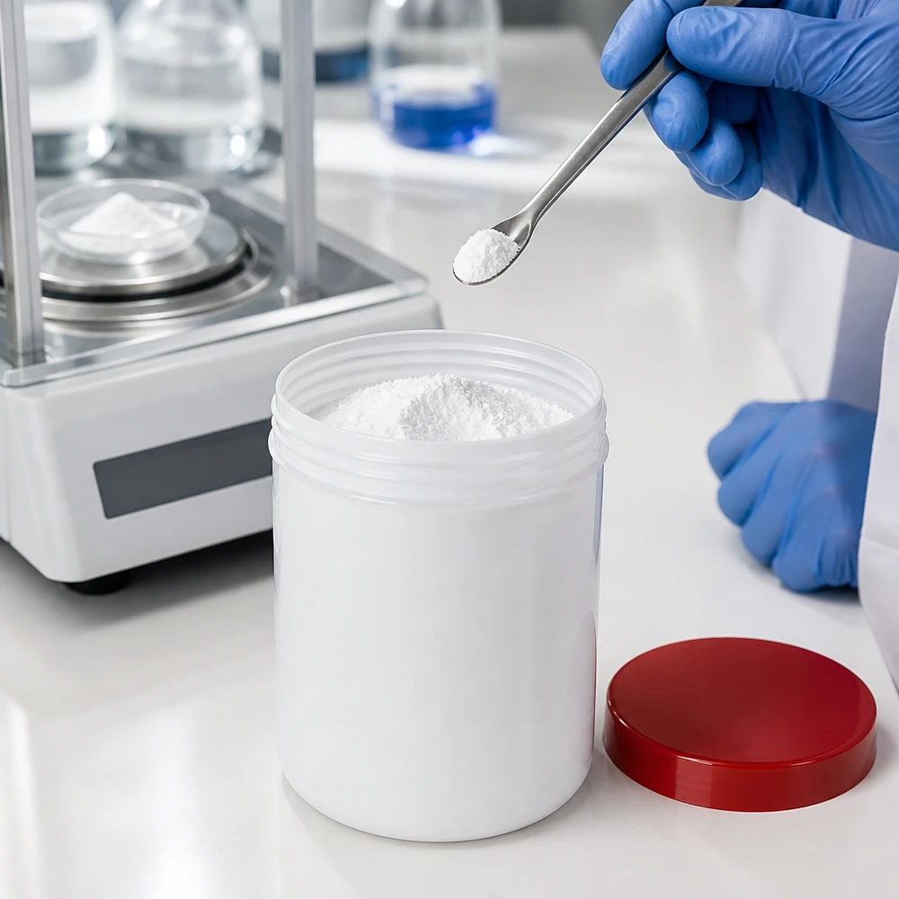 Salbenkruke 150g weiß PP-Kunststoff mit rotem Schraubdeckel für professionelle Laborabfüllung