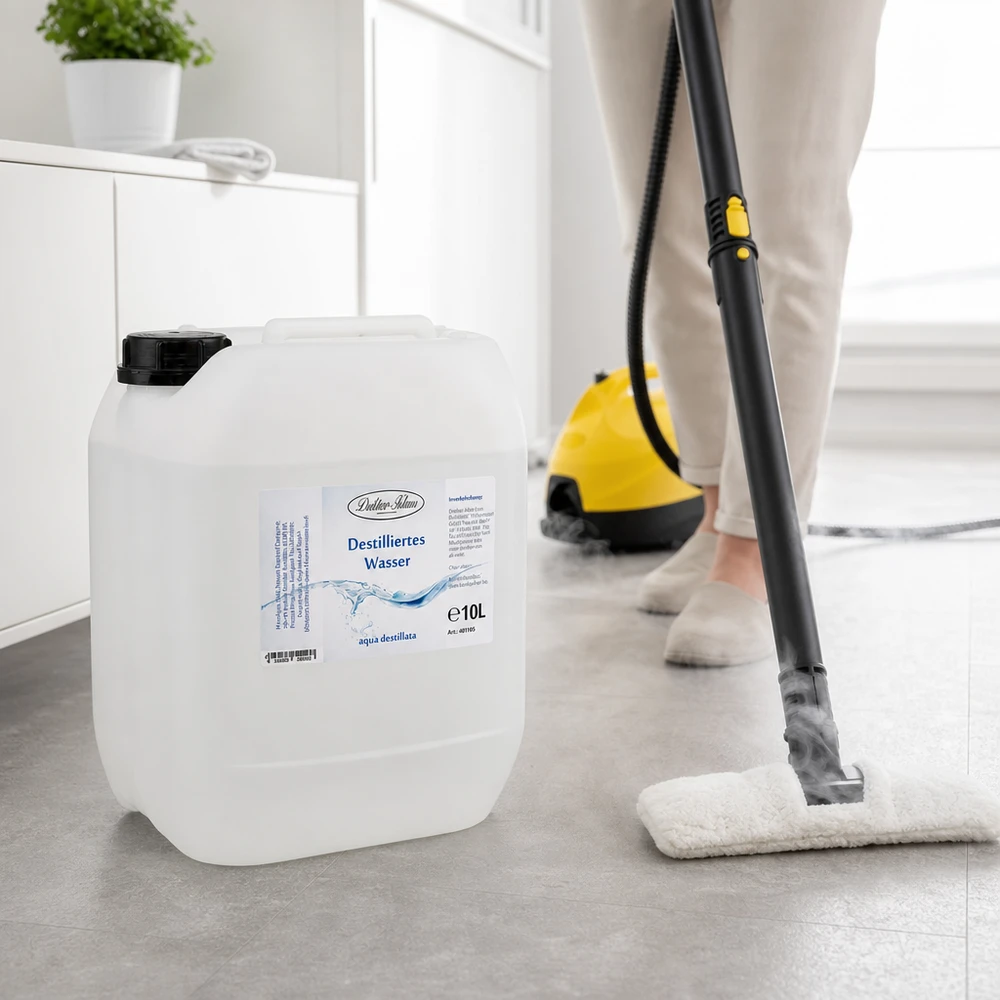 Destilliertes Wasser 10L Doktor-Klaus 10L Kanister destilliertes Wasser Doktor-Klaus für professionelle Dampfreinigung und gewerbliche Anwendungen