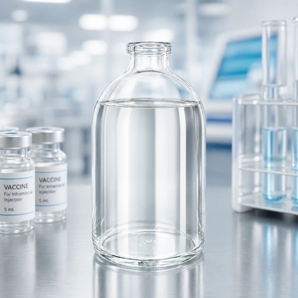 Injektionsflasche Klarglas 100ml Injektionsflasche Klarglas 100ml für pharmazeutischen Einsatz steril verschlossen Labor Fachhandel