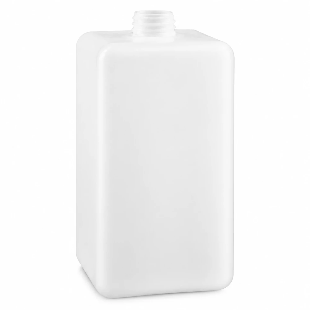 Chemikalienflasche 1500ml PE-HD Enghals GL 32 weiß quadratisch für professionellen Laboreinsatz