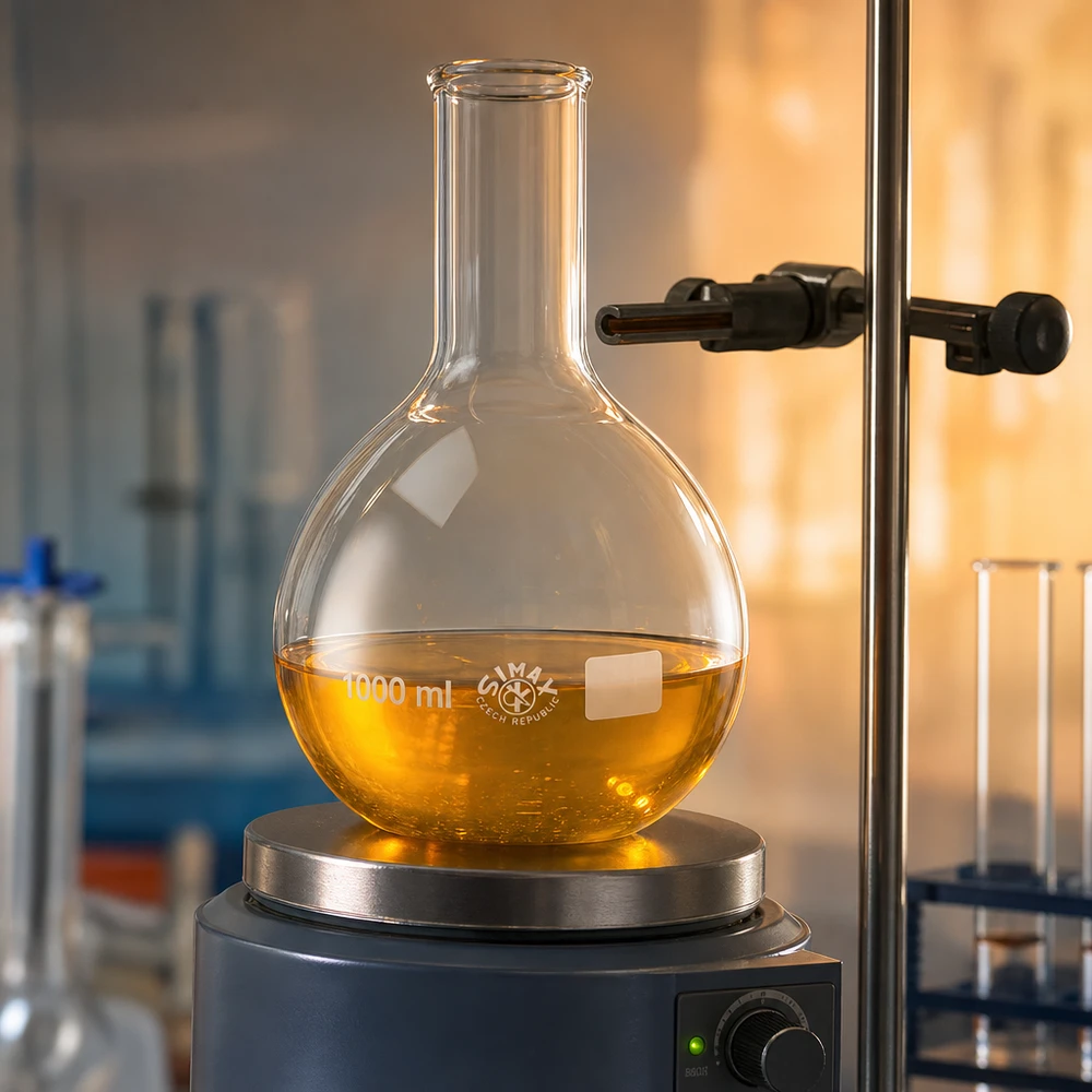 Stehkolben 1000ml Enghals aus Borosilikatglas für professionelle Laboranwendungen bei Pacadura.de