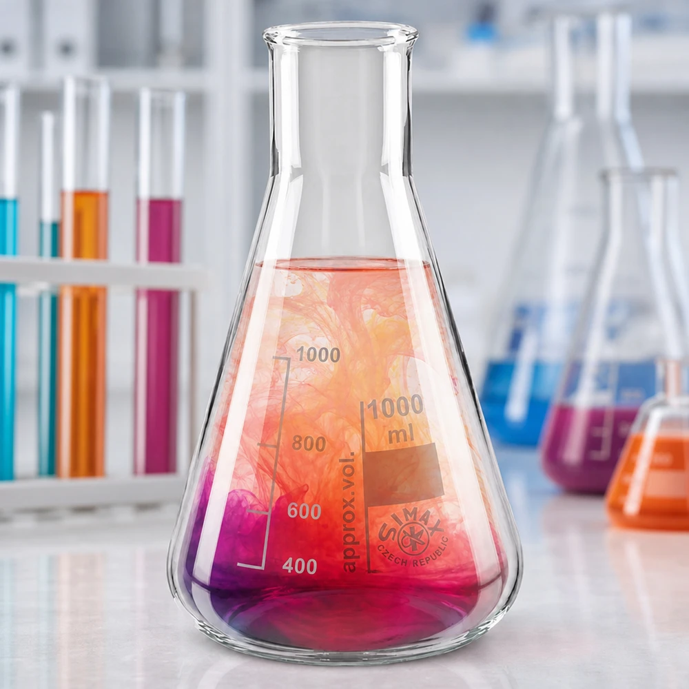 Erlenmeyerkolben 100ml Weithals Erlenmeyerkolben 100ml Weithals aus Borosilikatglas für professionelle Laboranwendungen und chemische Analysen