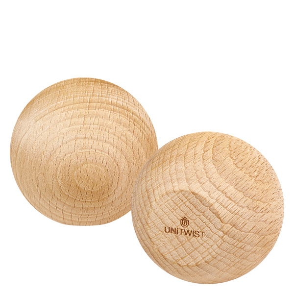 UNiTWIST Holzkugel (Buche) für WECK RR60 UNiTWIST Holzkugel Buche WECK RR60 Deckel zwei natürliche Holzkugeln mit Markenlogo