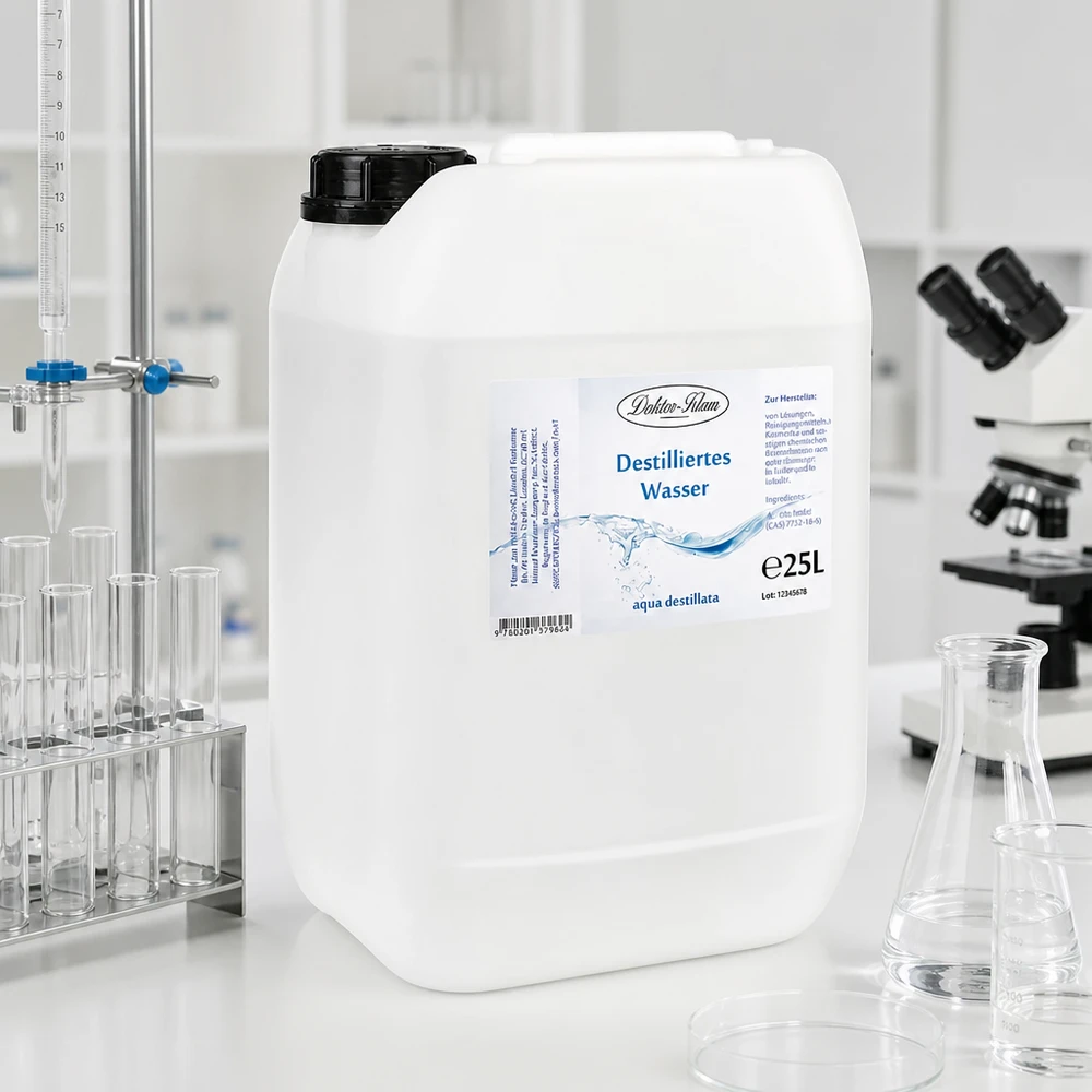 Destilliertes Wasser 25L Doktor-Klaus 25L Kanister destilliertes Wasser Doktor-Klaus für Labor und Industrie - professionelle Qualität aqua destillata
