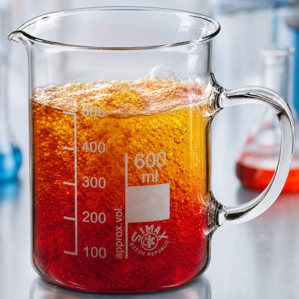 Becherglas 600ml Borosilikatglas mit Henkel für Labor und Gewerbe bei Pacadura.de