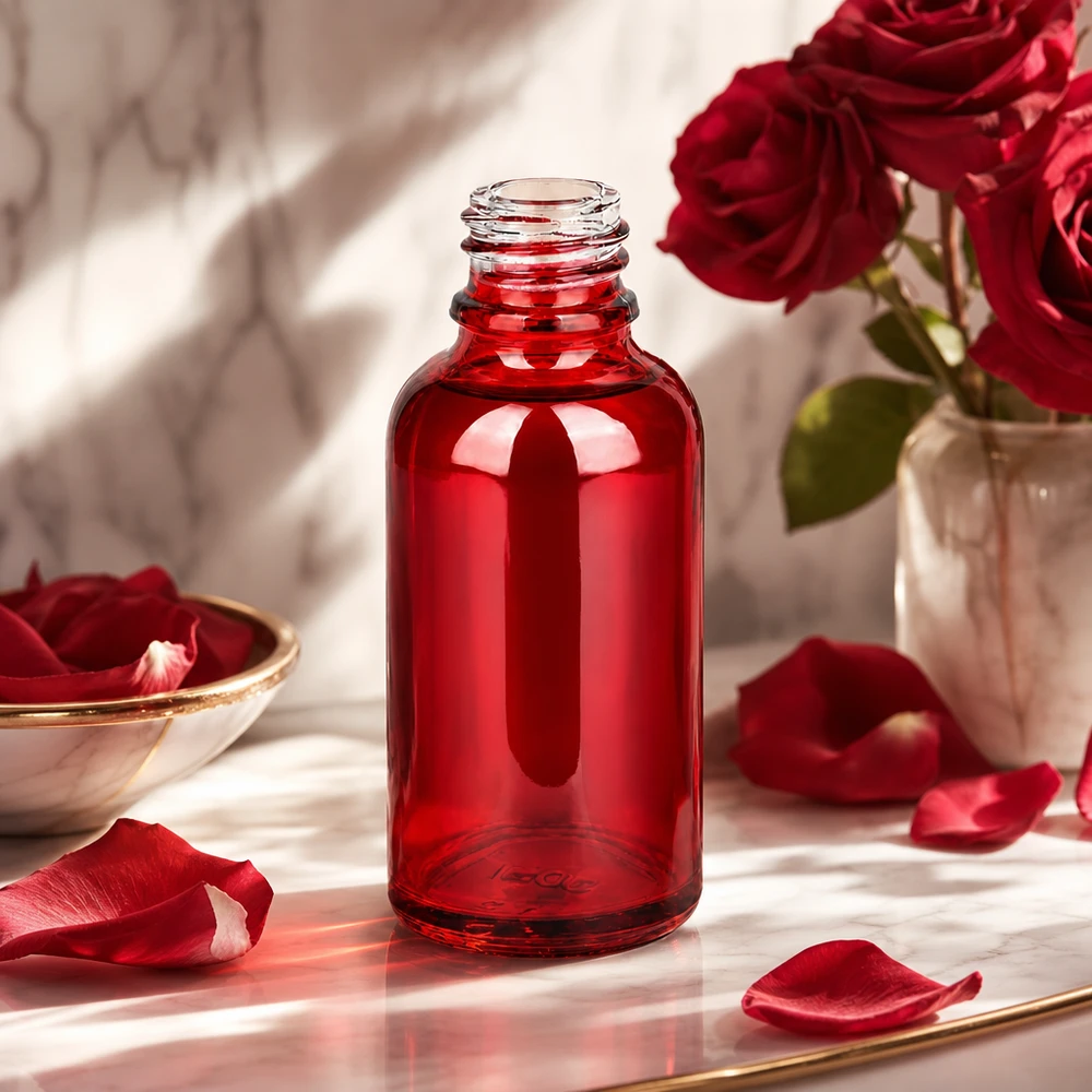 30ml Apothekenflasche RedLine UT18/30 UNiTWIST aus rotem Glas für professionelle Anwendung im Fachhandel