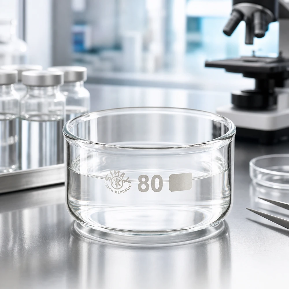 150ml Kristallisierschale ohne Ausguss Borosilikat ø80mm Kristallisierschale 150ml aus Borosilikatglas ohne Ausguss Durchmesser 80mm für Labor und Gewerbe