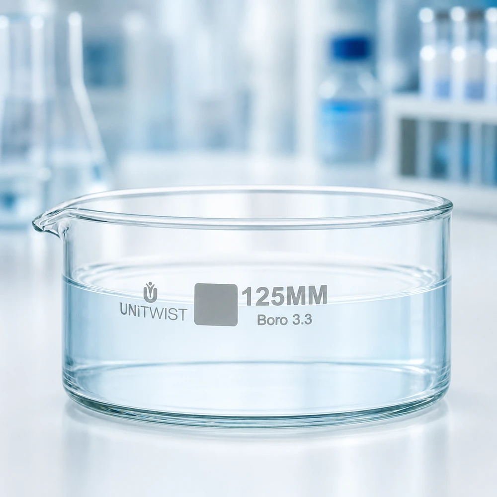 Kristallisierschale ø125mm Borosilikatglas UNiTWIST Kristallisierschale 125mm Borosilikatglas Boro 3.3 UNiTWIST für Labor und Gewerbe