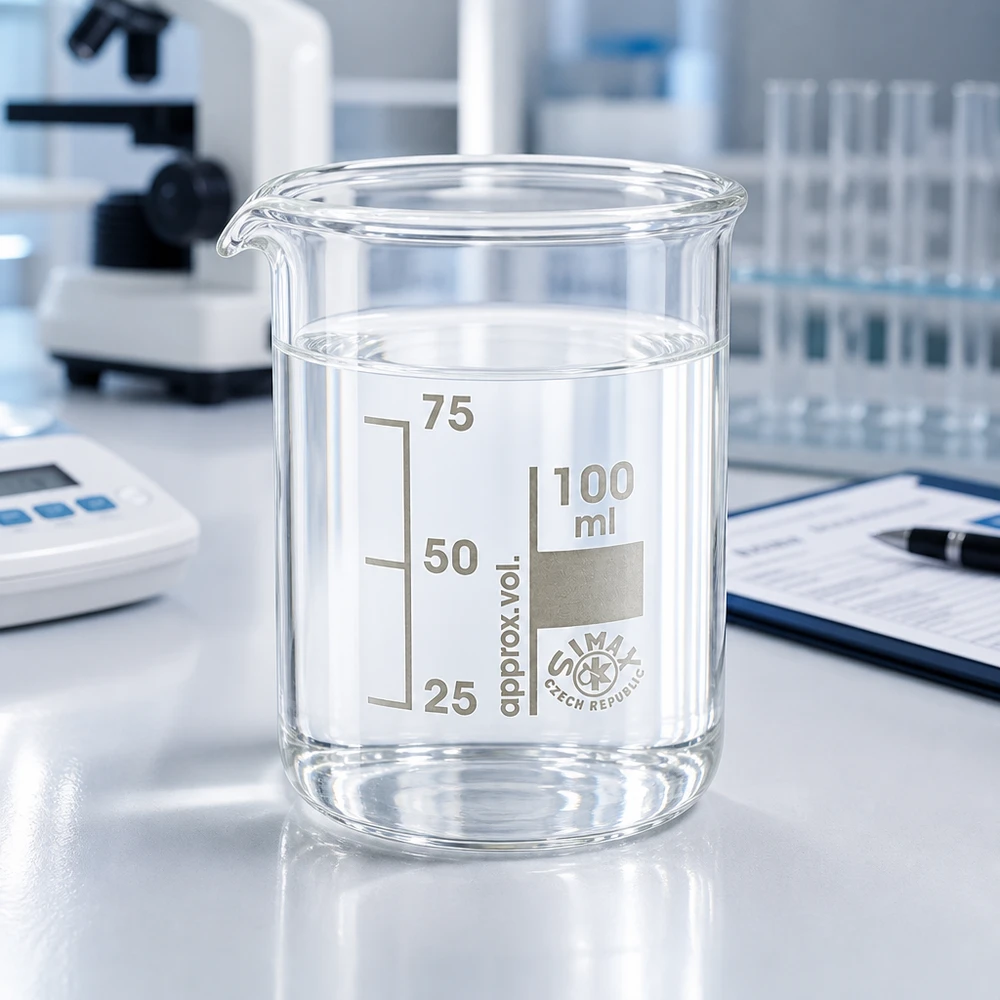 Becherglas 100ml Borosilikatglas, niedrige Form Becherglas 100ml Borosilikatglas niedrige Form für professionelle Laboranwendungen und gewerblichen Einsatz