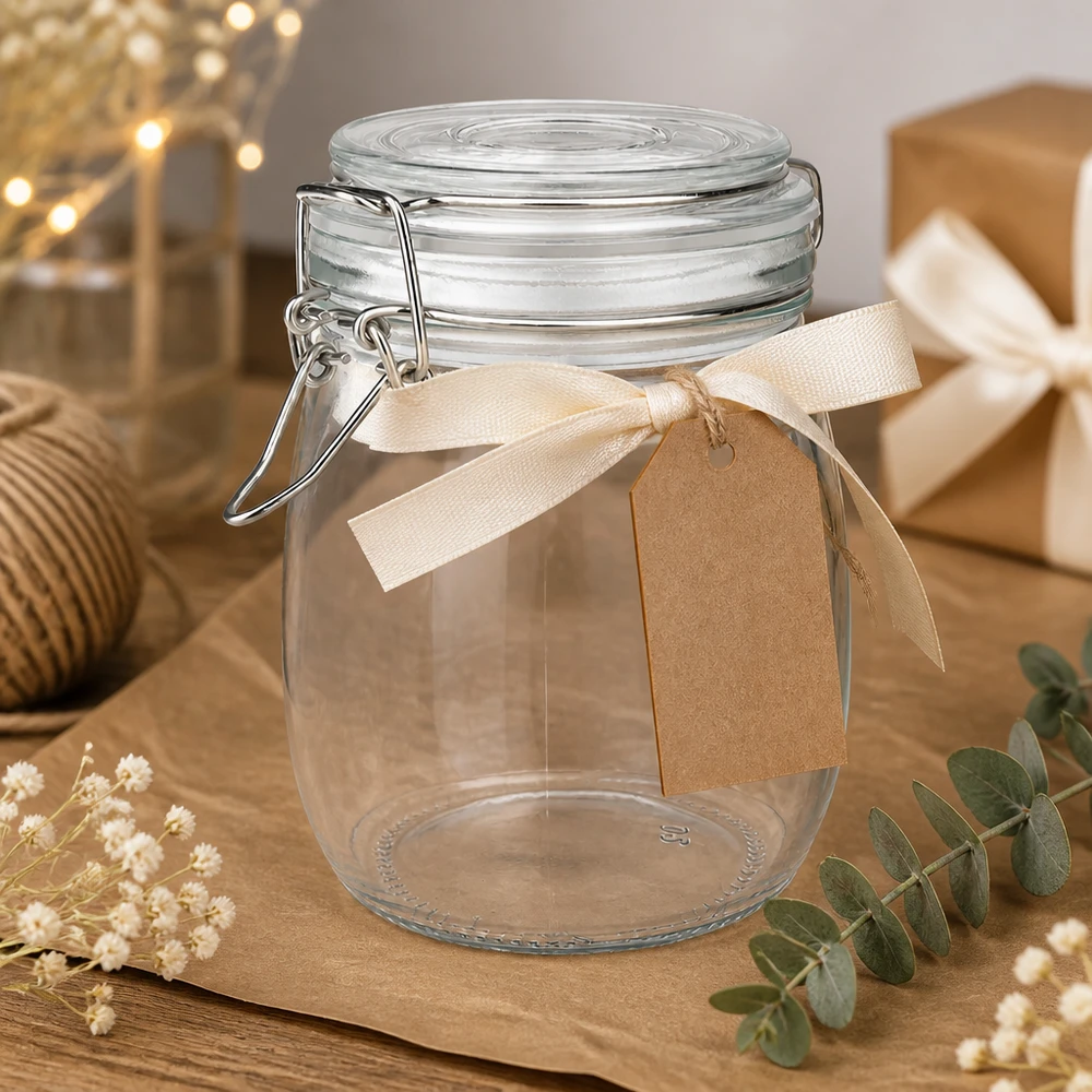 750ml Vorratsglas mit Silikonring und Bügelverschluss UNiTWIST 750ml Vorratsglas mit Bügelverschluss für professionelle Lagerung und Verpackung im Fachhandel