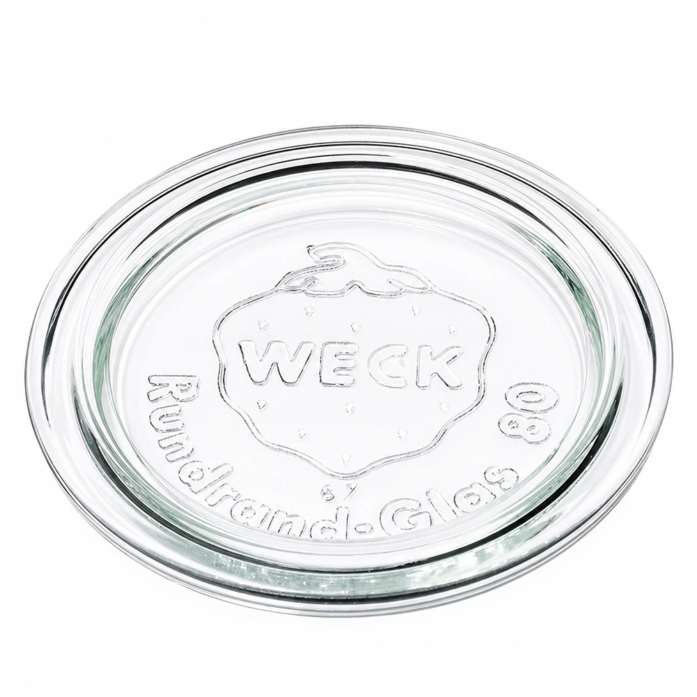 WECK Glasdeckel RR80 WECK Glasdeckel RR80 transparent mit eingeprägtem Logo für Einmachgläser und Weckgläser